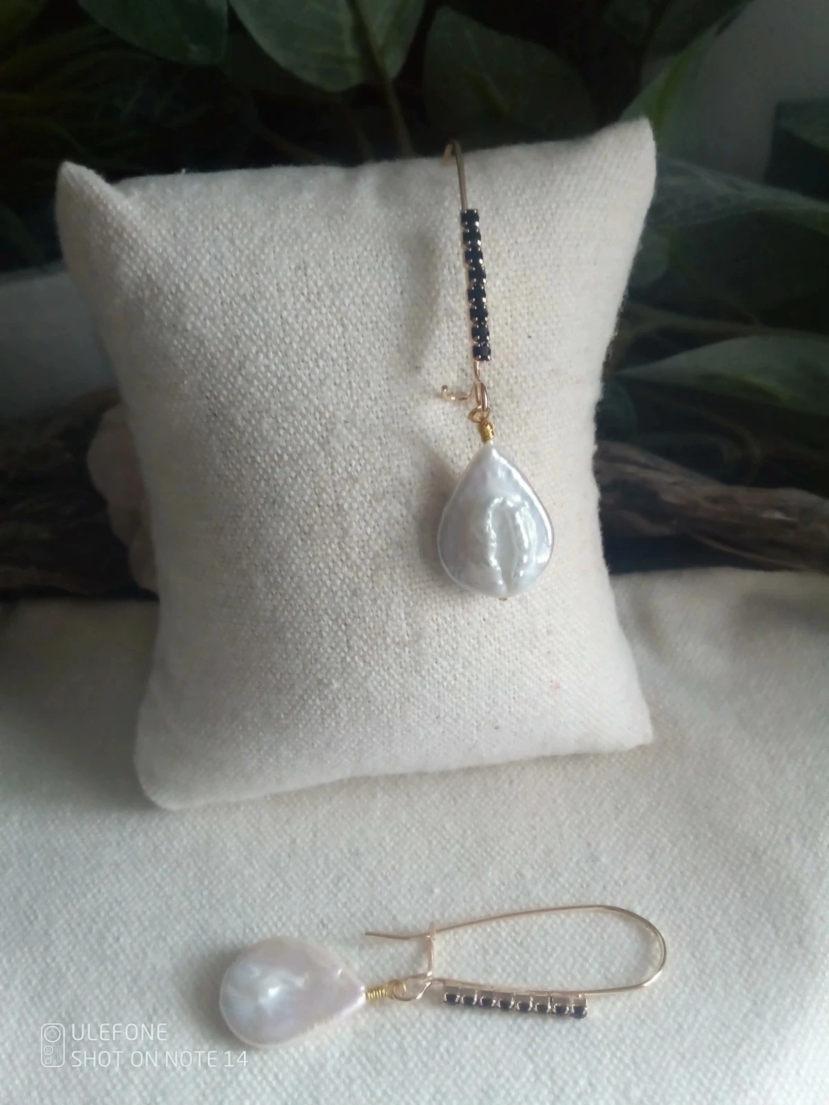 Boucles d'oreilles bohèmes perles d'eau douce naturelles – photo 2